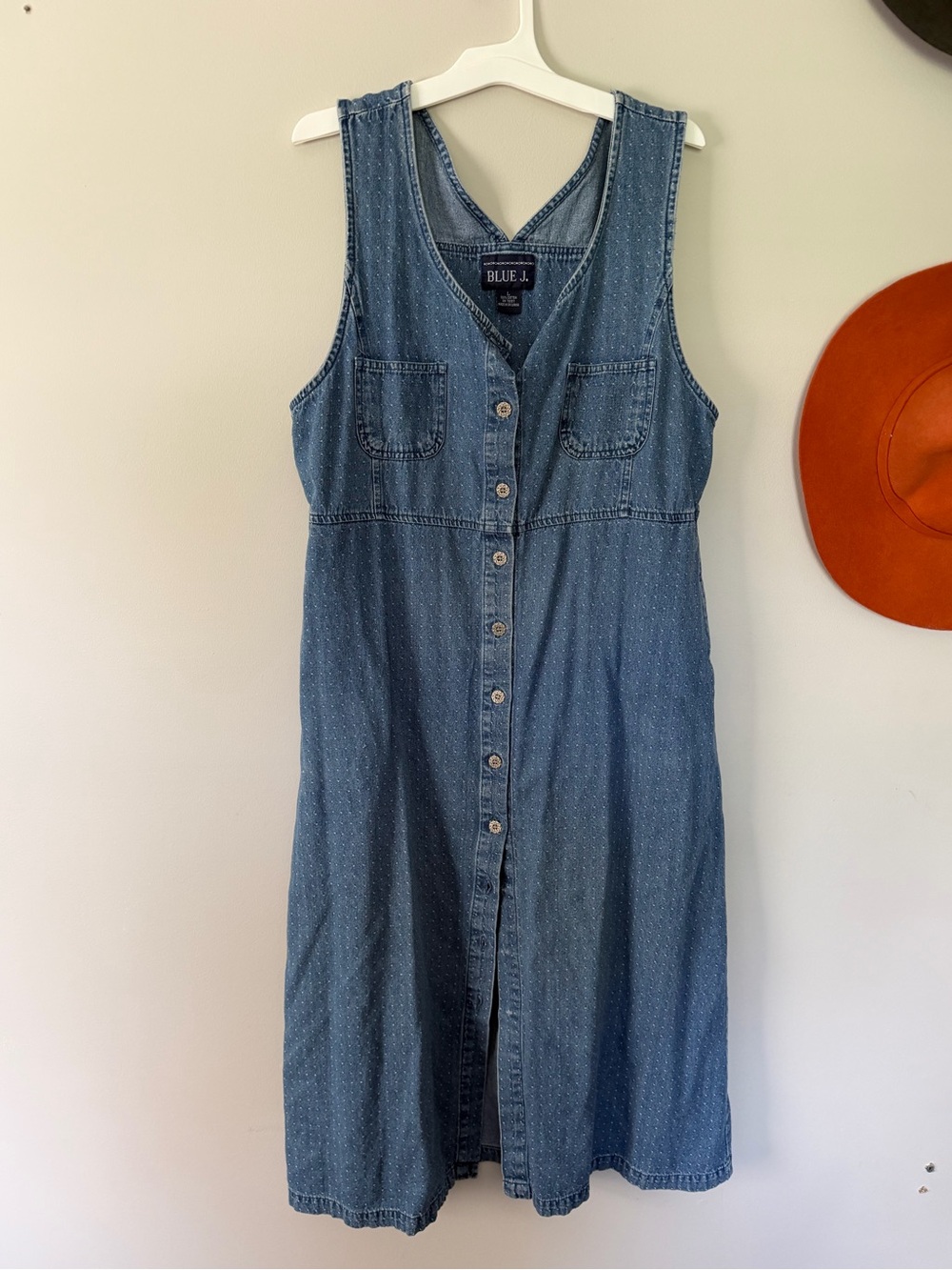 Blue J. Denim Button-Front Midi Dress - Light Blue